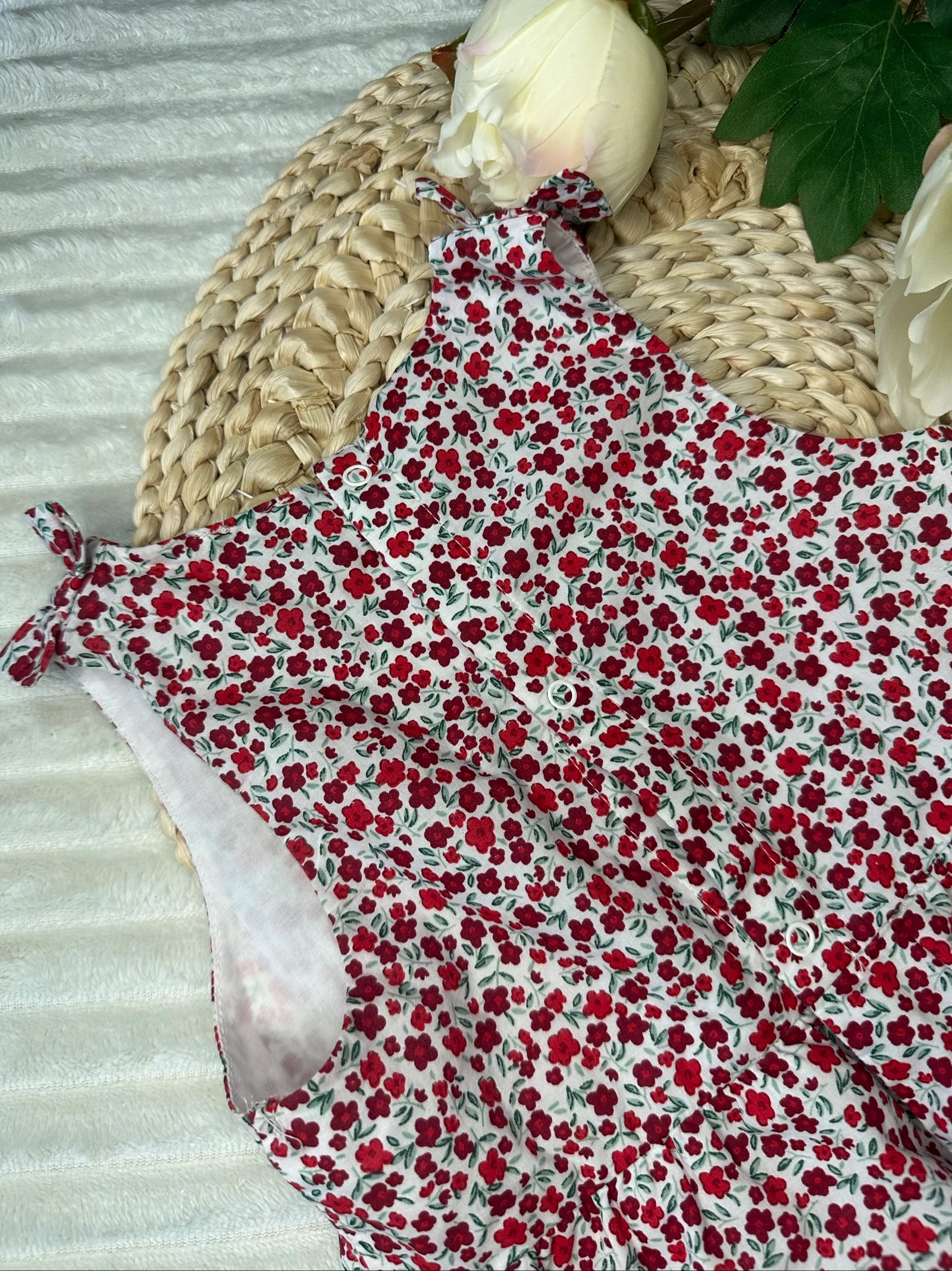 Bloemenjurk met korte mouwen wit en rood 2 jaar Kiabi – photo 7